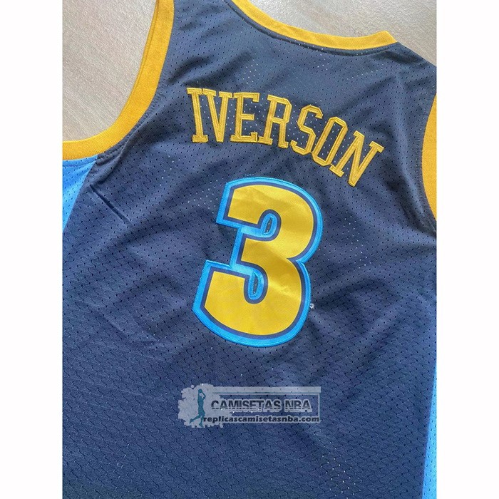 Camiseta Denver Nuggets Allen Iverson NO 3 Mitchell & Ness 2006-07 Azul2